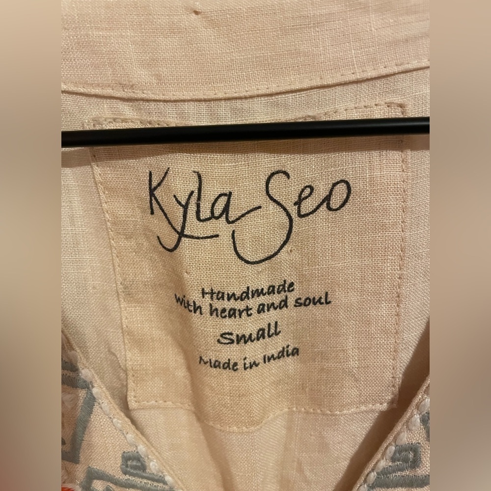Kyla Seo Karyn Caite Linen Top Boho Revival Size Small - Picture 3 of 6